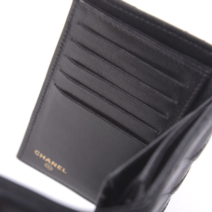 Chanel Shiny Goatskin Quilted Medium Flap Wallet Black 5 of 10