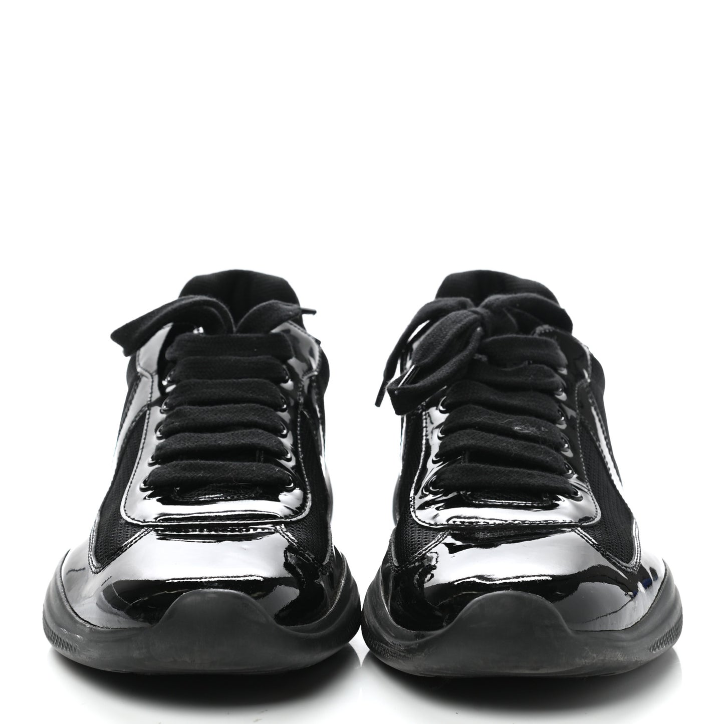 Patent Mens America's Cup Patchwork Sneakers 8 Black