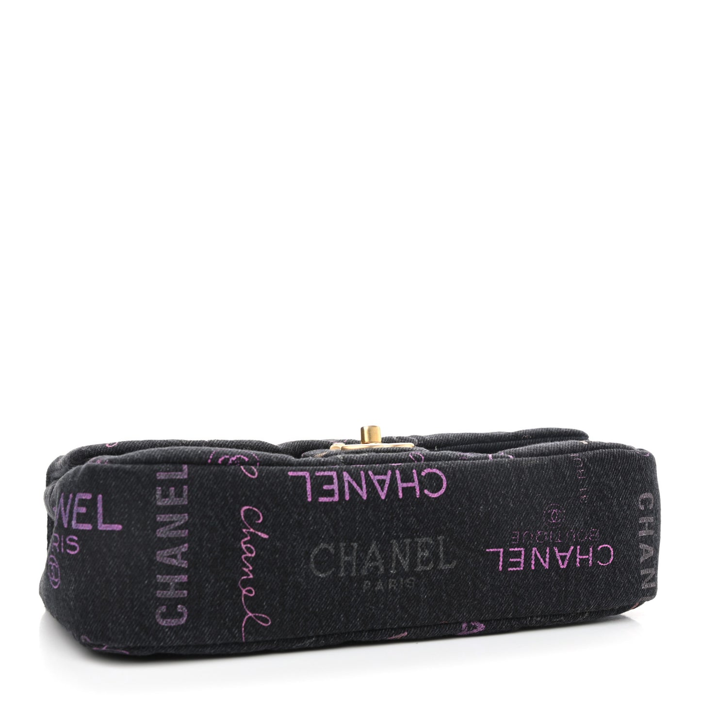 Denim Quilted Denim Mood Large Flap Black Multicolor