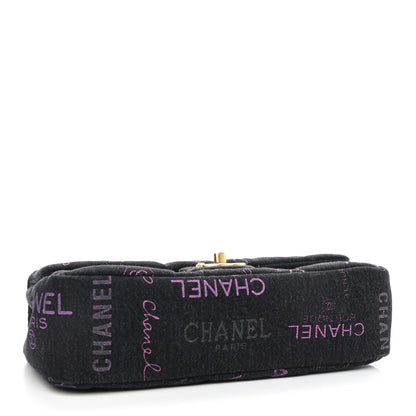 Chanel Denim Quilted Denim Mood Large Flap Black Multicolor 7 of 11