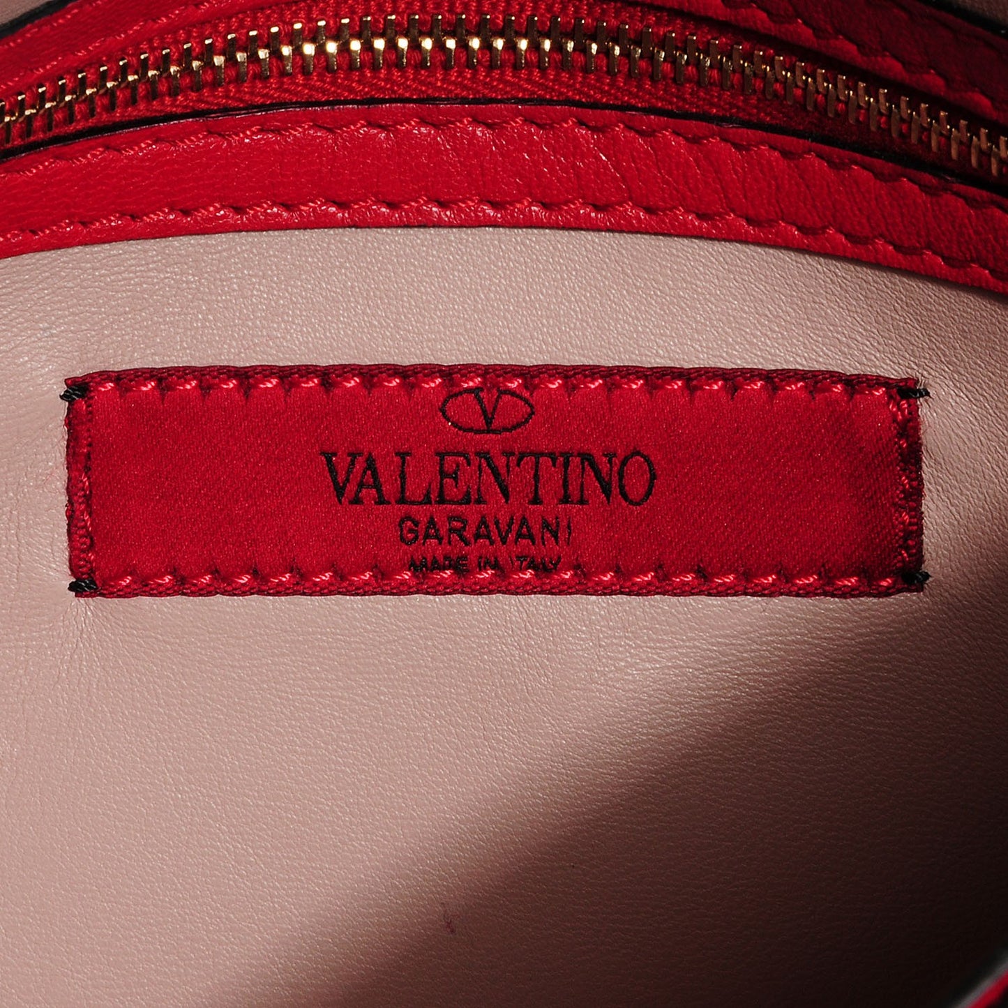 Nappa Rockstud Wristlet Clutch Rosso Valentino