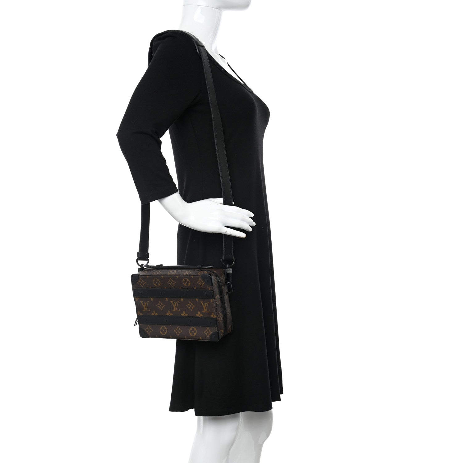 Louis Vuitton Monogram Macassar Handle Soft Trunk Black 2 of 10