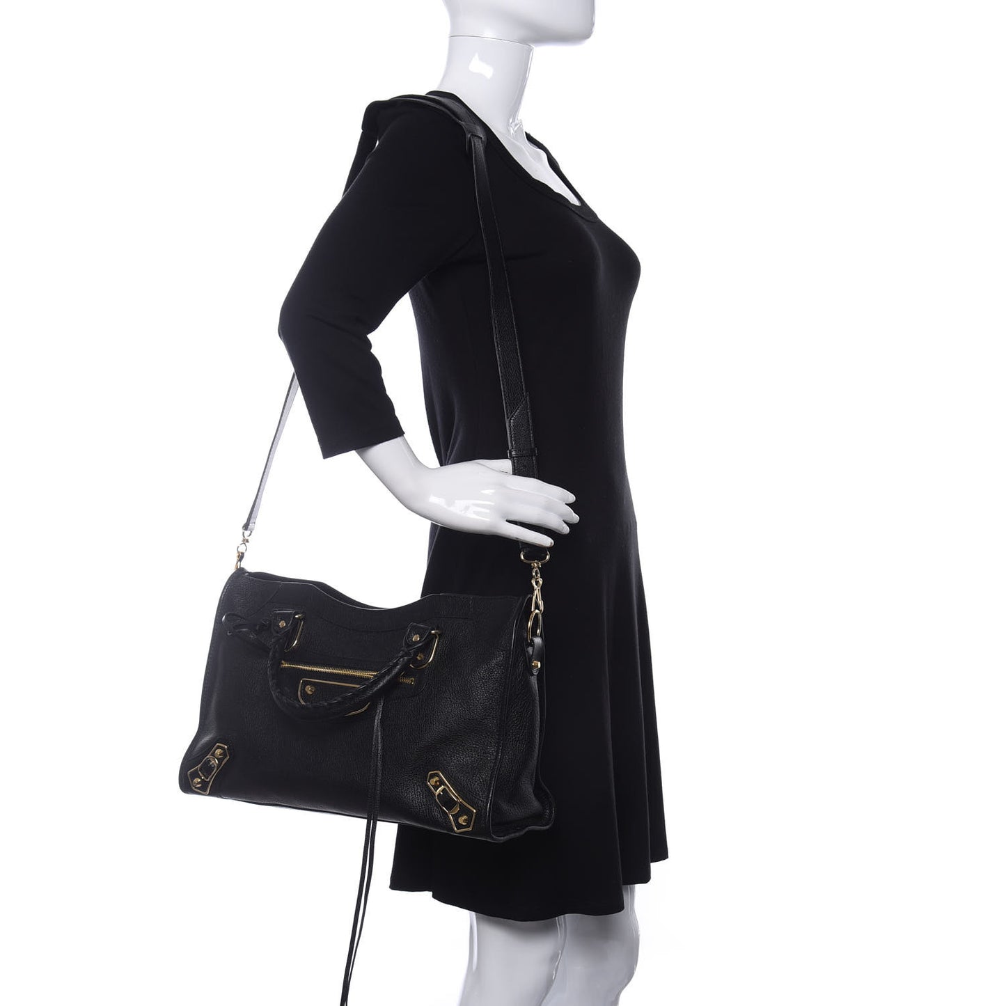 Chevre Gold Metallic Edge Hardware City Black