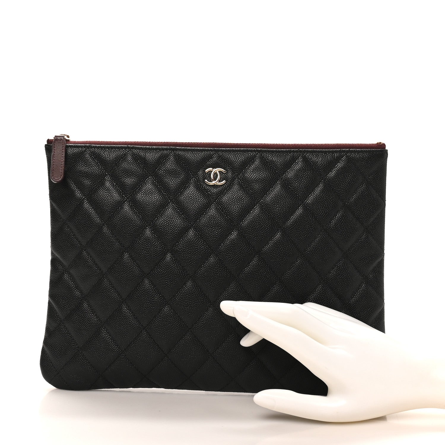 Chanel Caviar Quilted Medium Cosmetic Case Black 2 of 8