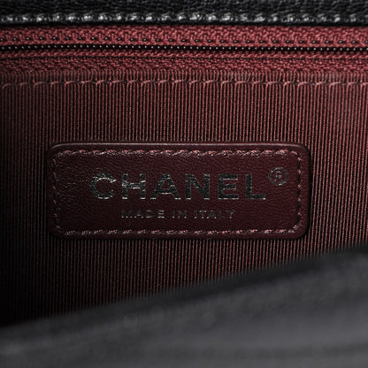 Chanel Shiny Goatskin Chevron Quilted Gabrielle Flap Black 6 of 8
