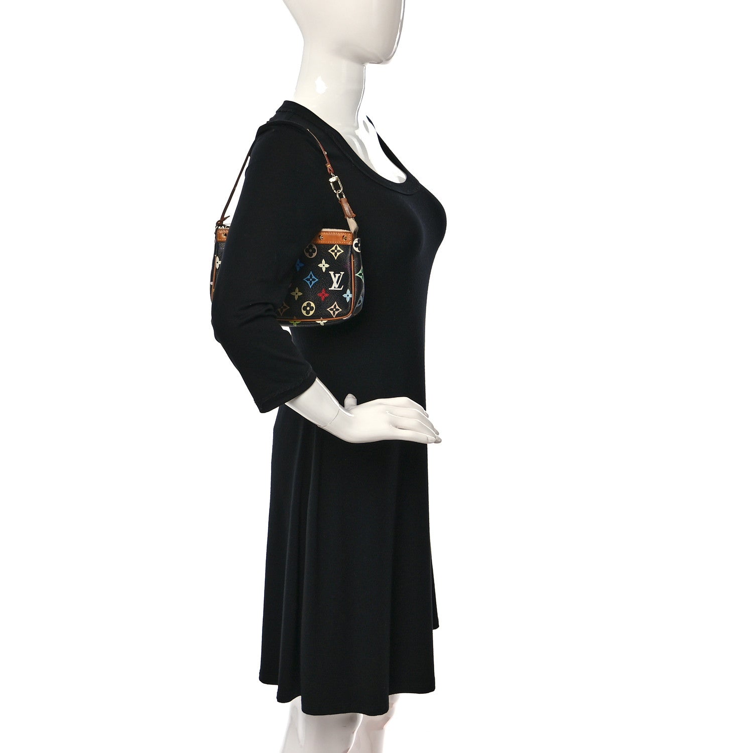 Louis Vuitton Monogram Multicolor Pochette Accessories Black 2 of 8