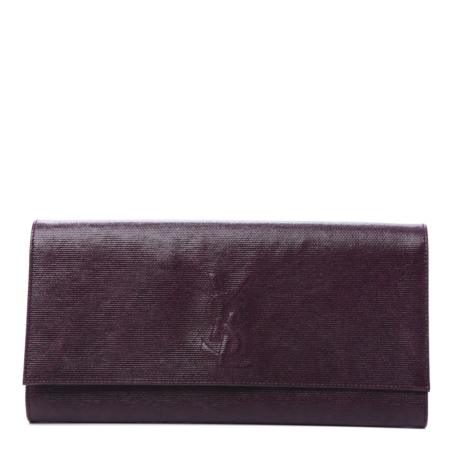 Coated Linen Monogram Small Belle de Jour Clutch Prune