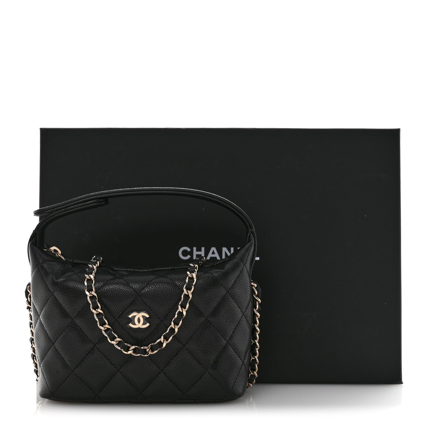 Chanel Caviar Quilted Hobo Clutch With Chain  Black 11 of 11