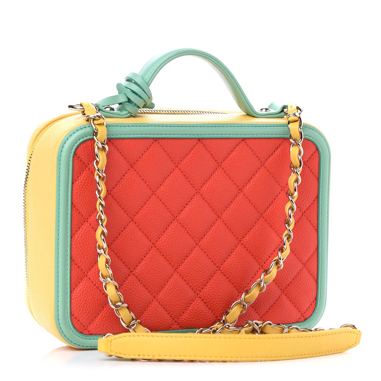 Caviar Quilted Medium CC Filigree Vanity Case Multicolor