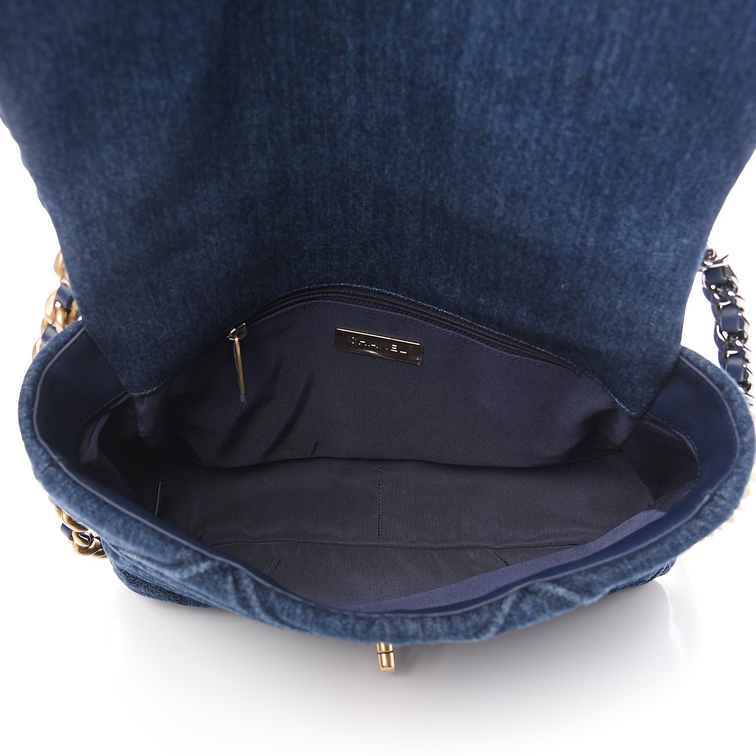 Chanel Denim Quilted Large 19 Flap Blue 4 of 10
