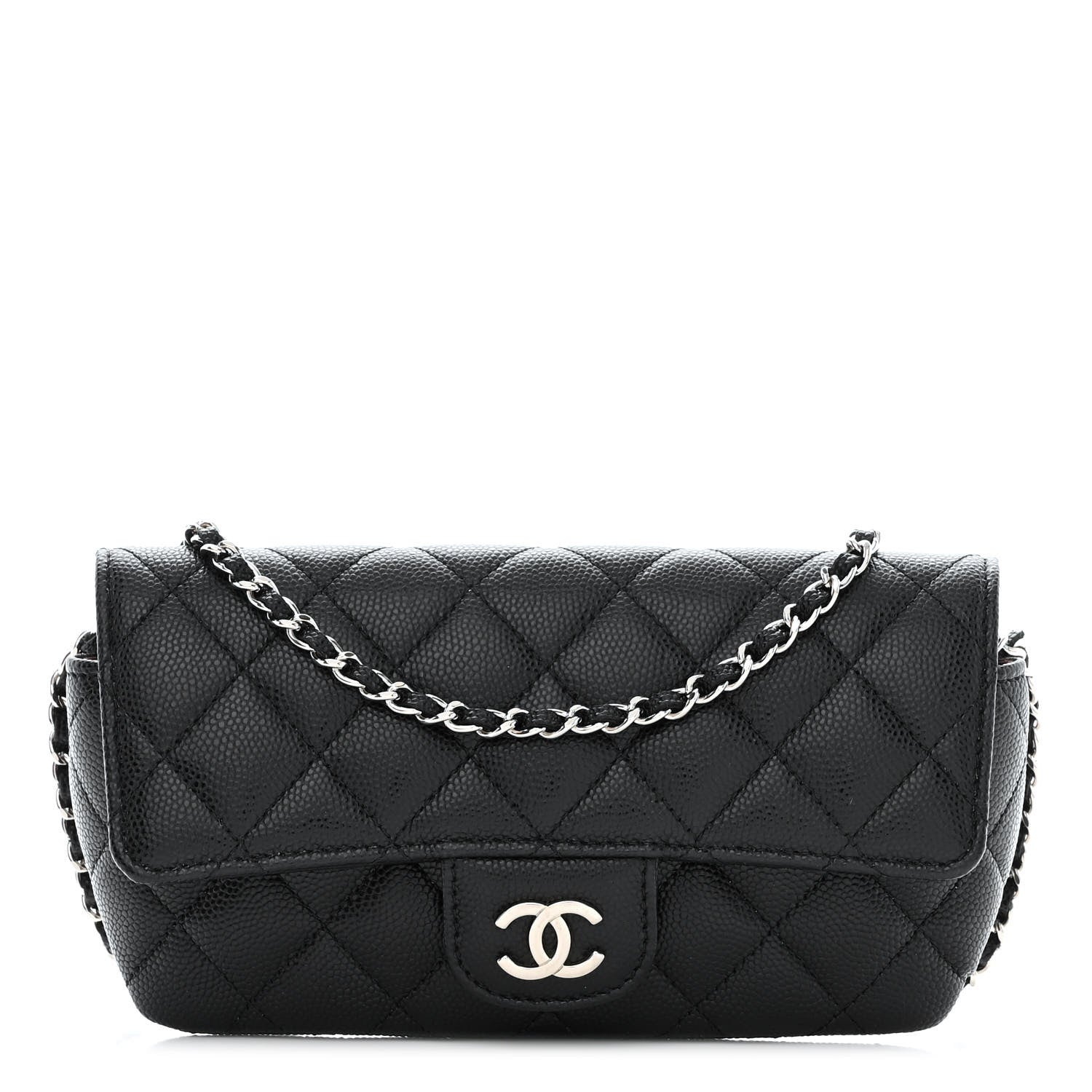 Chanel Caviar Quilted Glasses Case With Chain Black 1 of 12