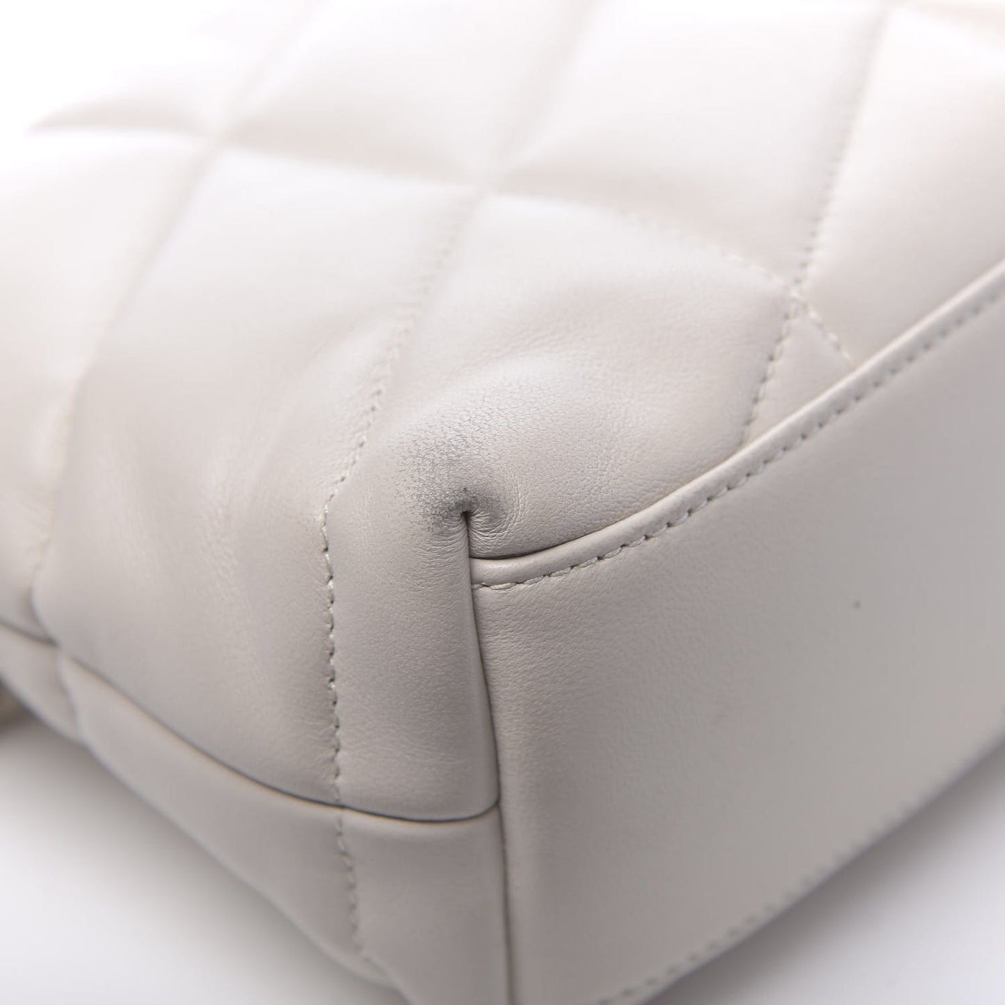 Lambskin Quilted Toy Loulou Puffer Monogram Chain Satchel Crema Soft