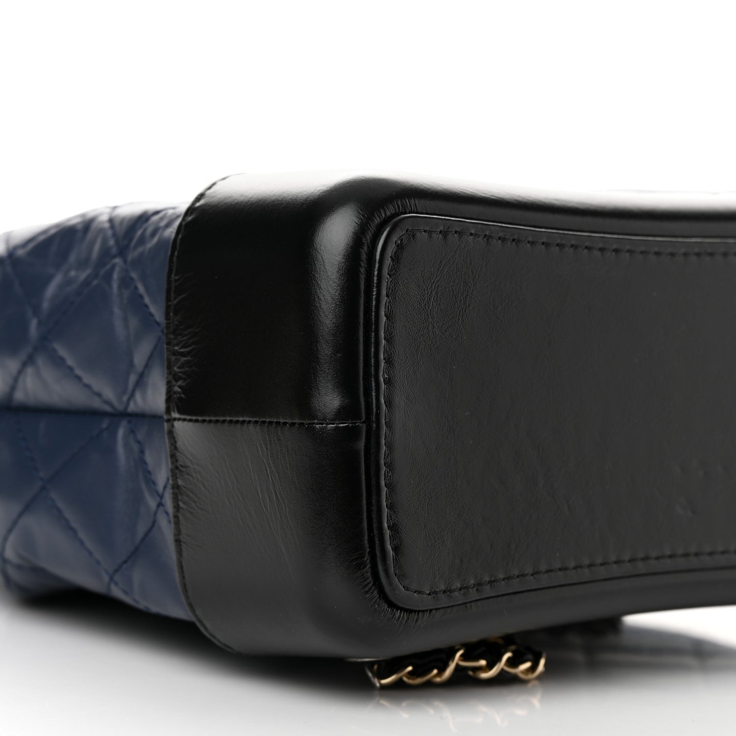 Aged Calfskin Quilted Gabrielle Backpack Navy Black
