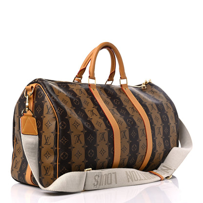 Louis Vuitton X NIGO Reverse Monogram Stripe Keepall Bandouliere 50 Brown 2 of 12
