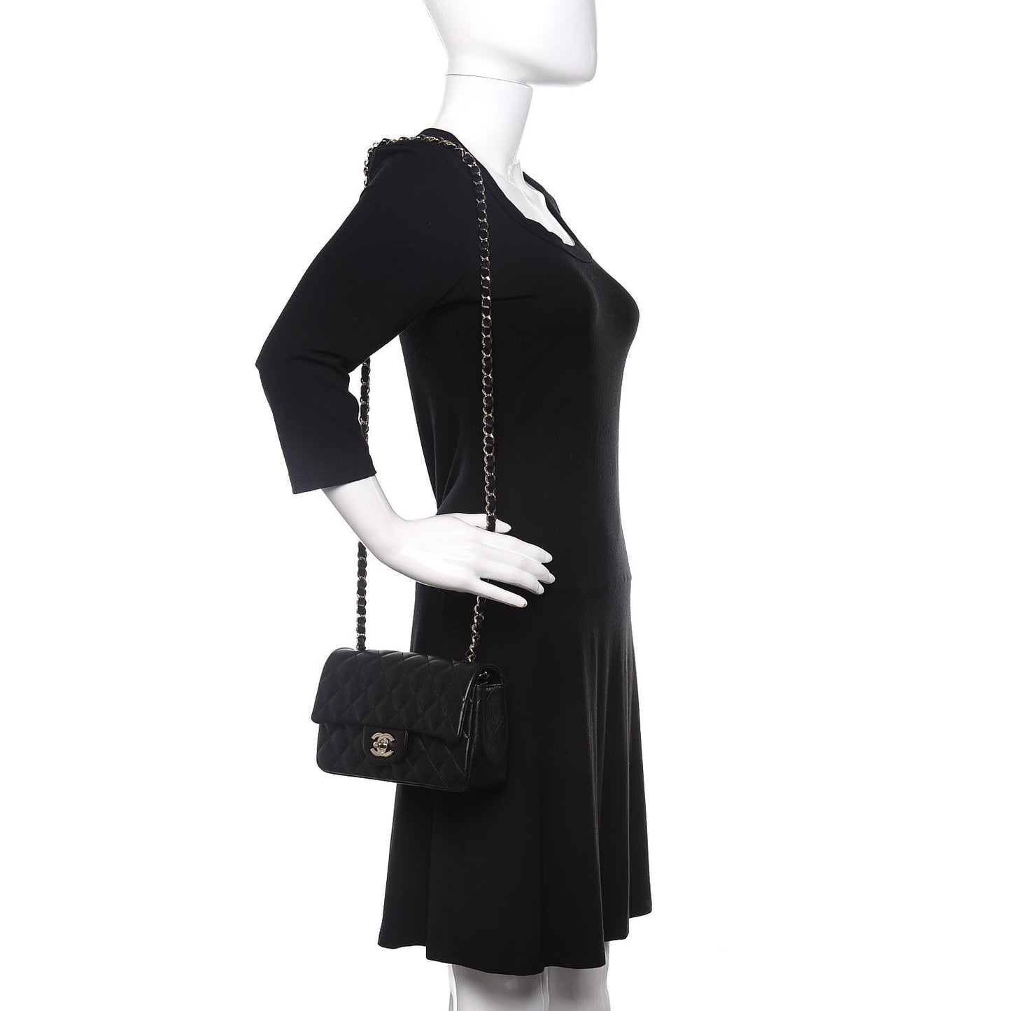 Lambskin Quilted Mini Rectangular Flap Black