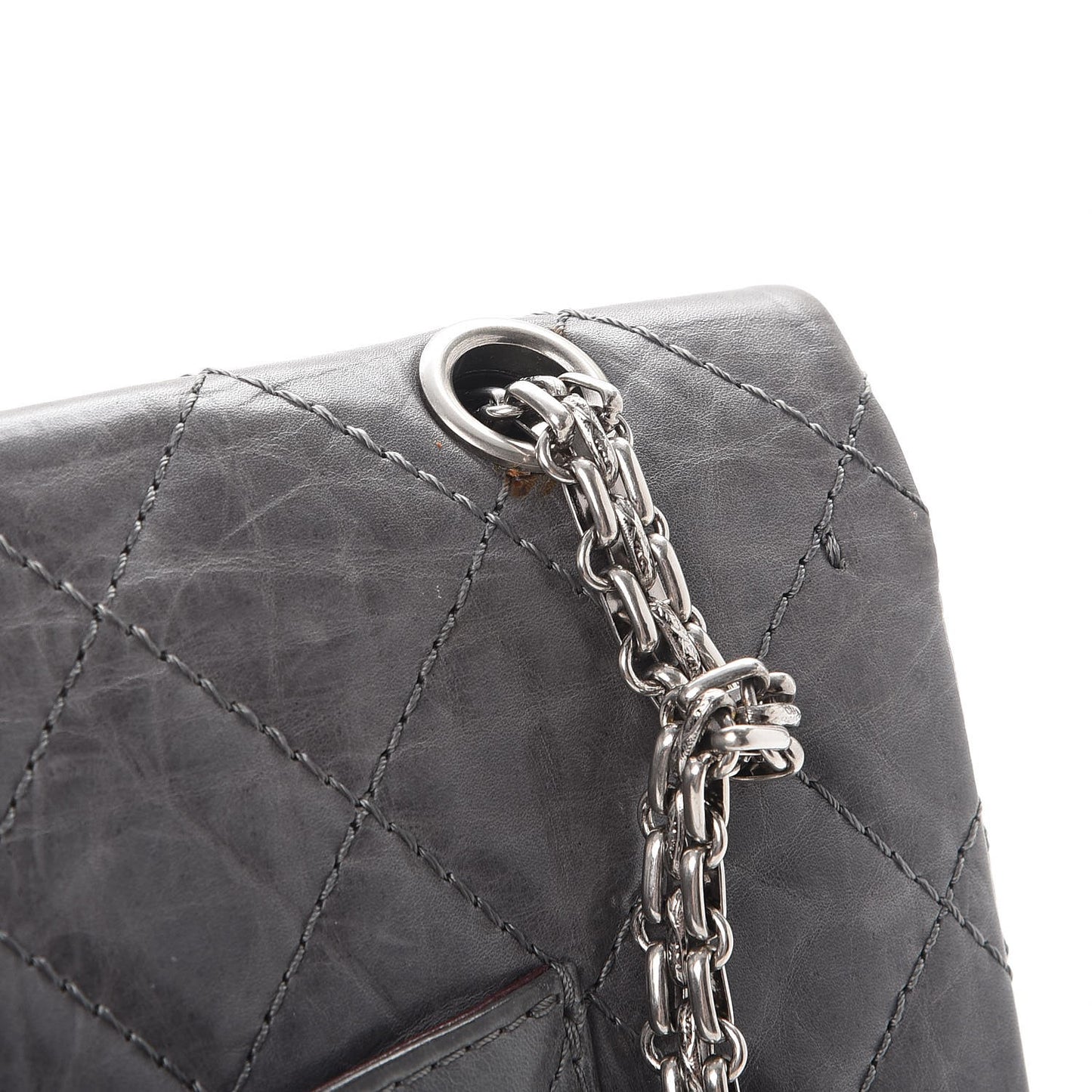 Aged Calfskin Quilted 50th Anniversary 2.55 Reissue 227 Flap Grey