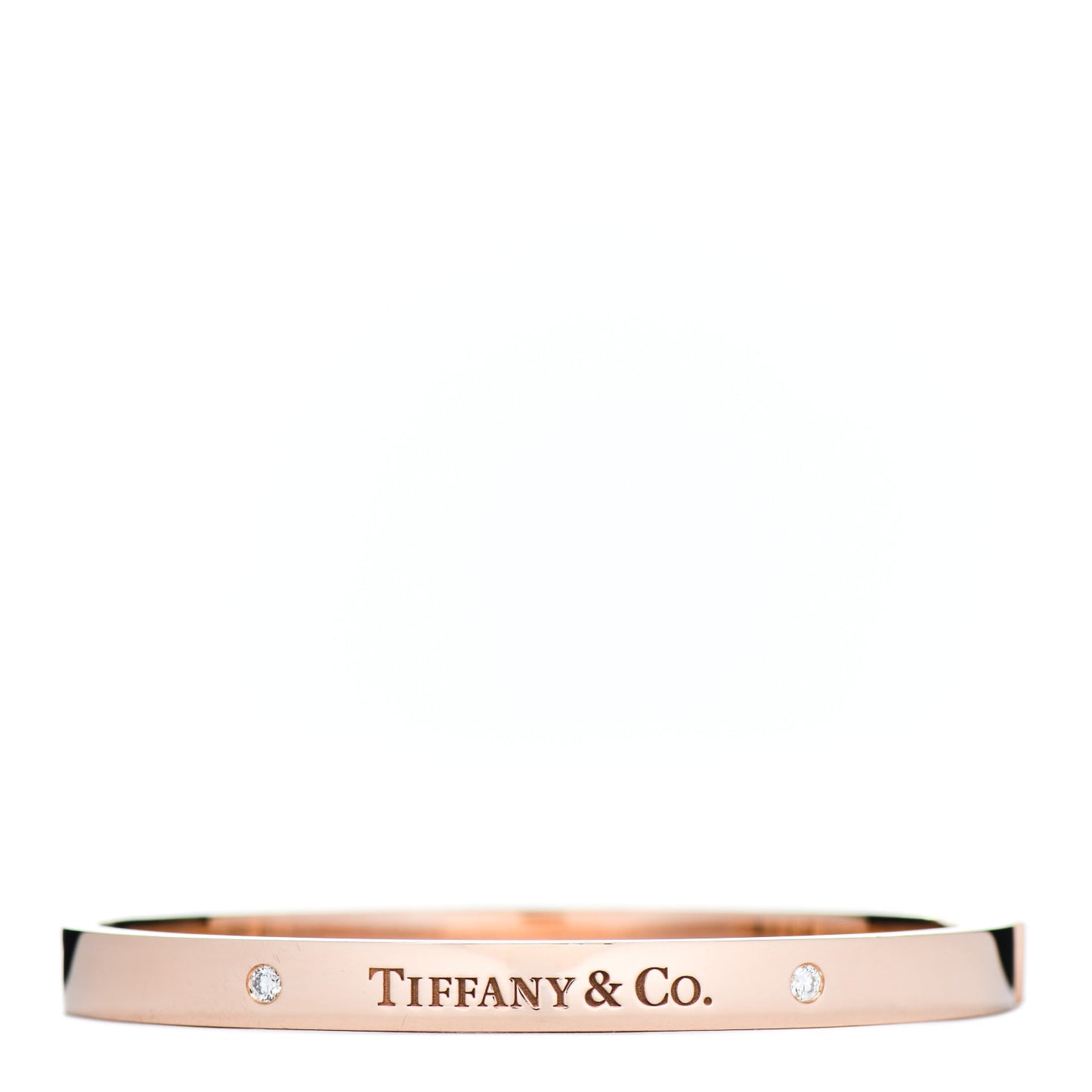 18K Rose Gold Diamond Hinged Bangle Bracelet