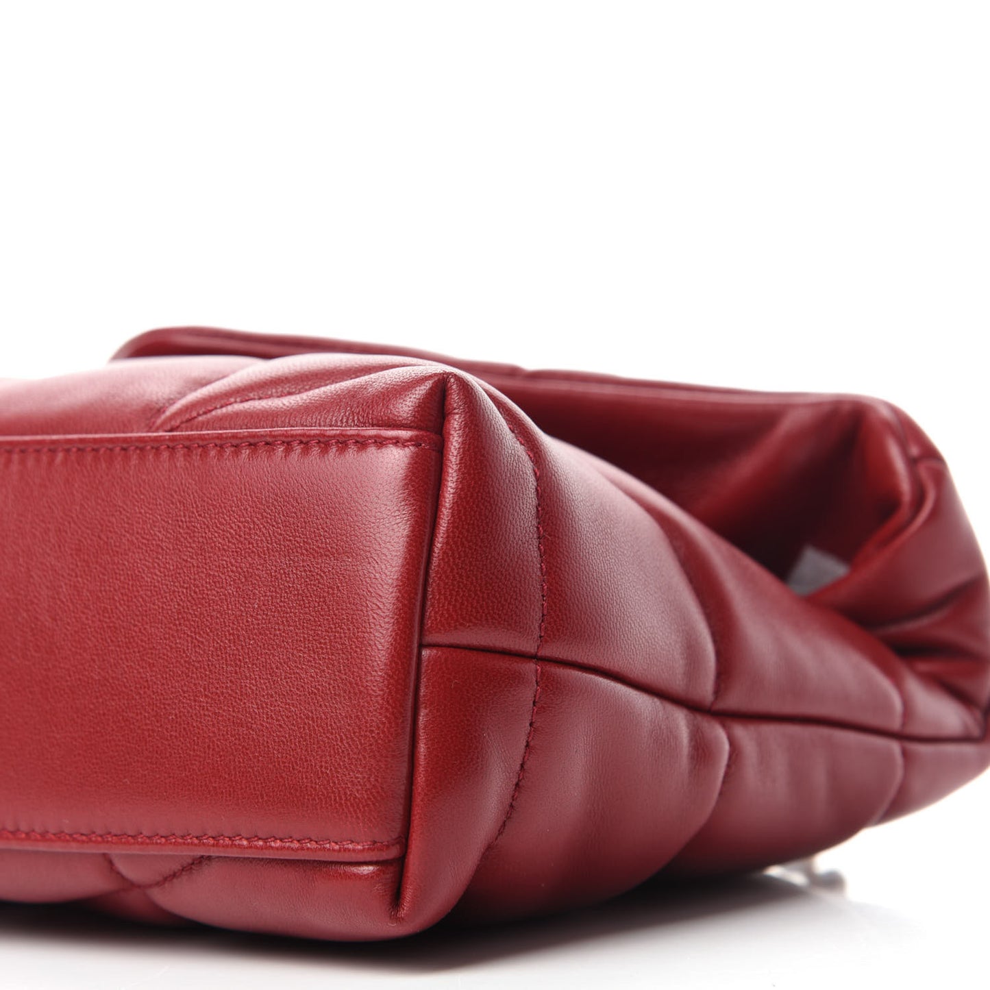 Lambskin Quilted Toy Loulou Puffer Monogram Chain Satchel Red