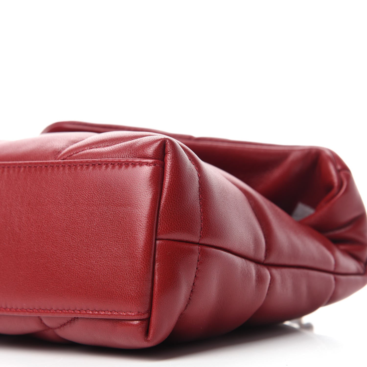 Saint Laurent Lambskin Quilted Toy Loulou Puffer Monogram Chain Satchel Red 7 of 11