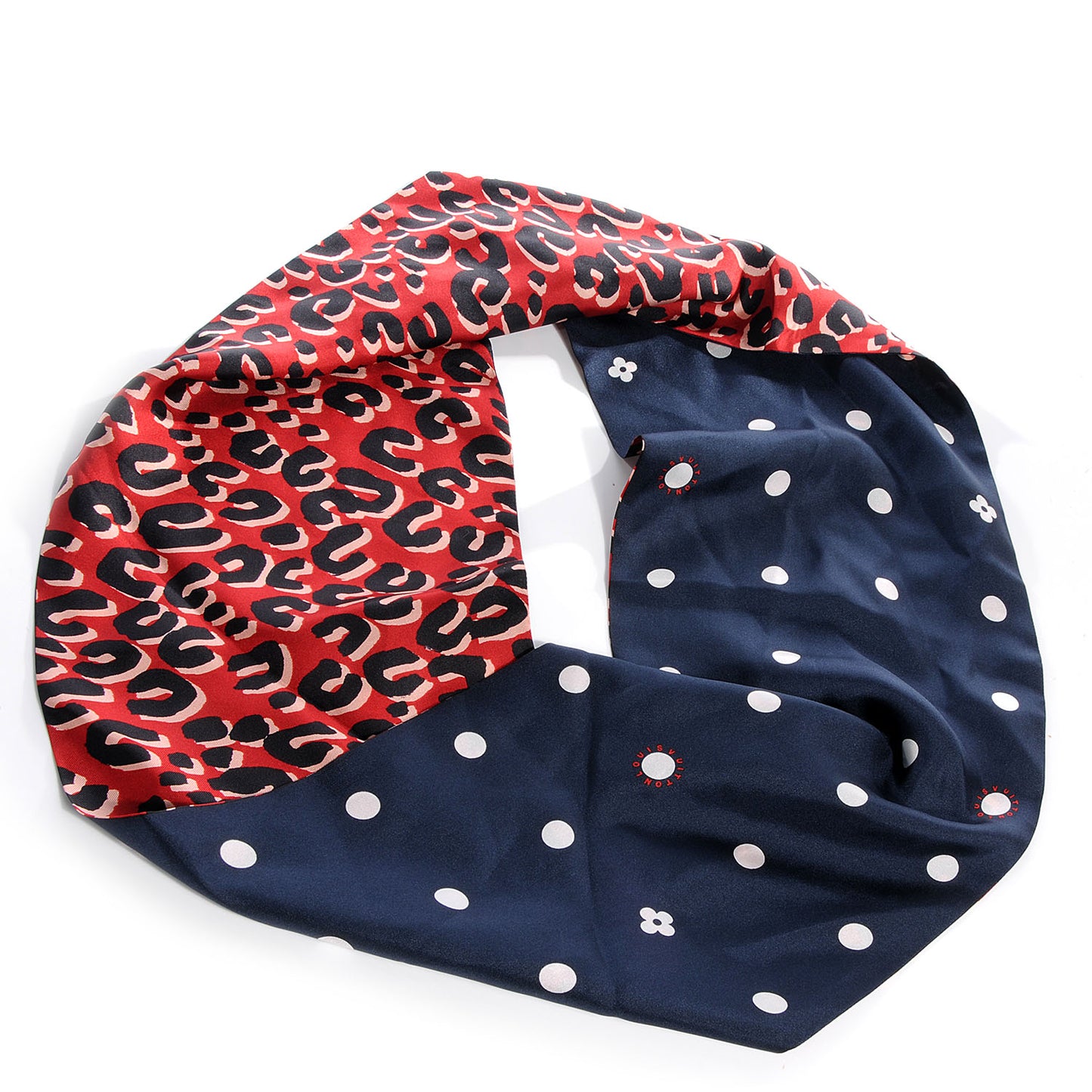 Silk Leopard Snood Scarf Red