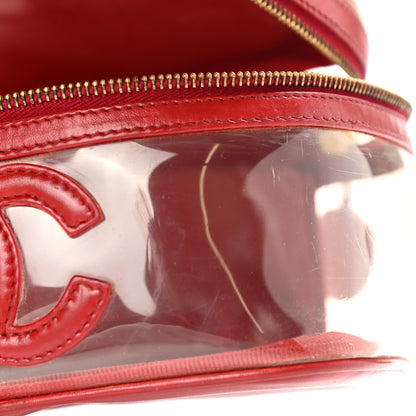 Chanel Calfskin PVC Vanity Cosmetic Case Red 21 of 22