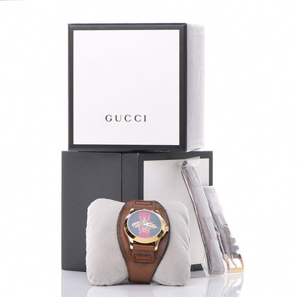 Gucci Stainless Steel Calfskin 38mm Le Marché Des Merveilles Bee Quartz Watch 5 of 5