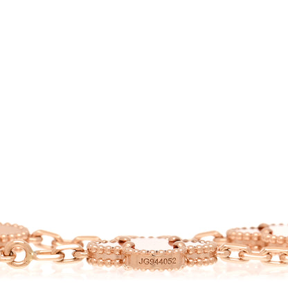 Van Cleef & Arpels 18K Rose Gold Carnelian 5 Motifs Guilloche Vintage Alhambra Bracelet 4 of 5
