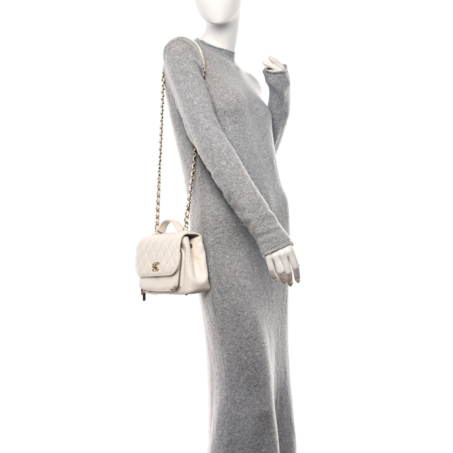 Chanel Caviar Quilted Medium Business Affinity Flap White 2 of 10