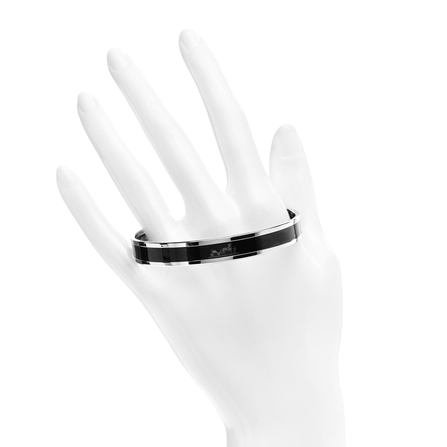 Enamel Printed Narrow Caleche Bracelet 70 Black
