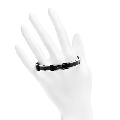 Hermes Enamel Printed Narrow Caleche Bracelet 70 Black 2 of 6