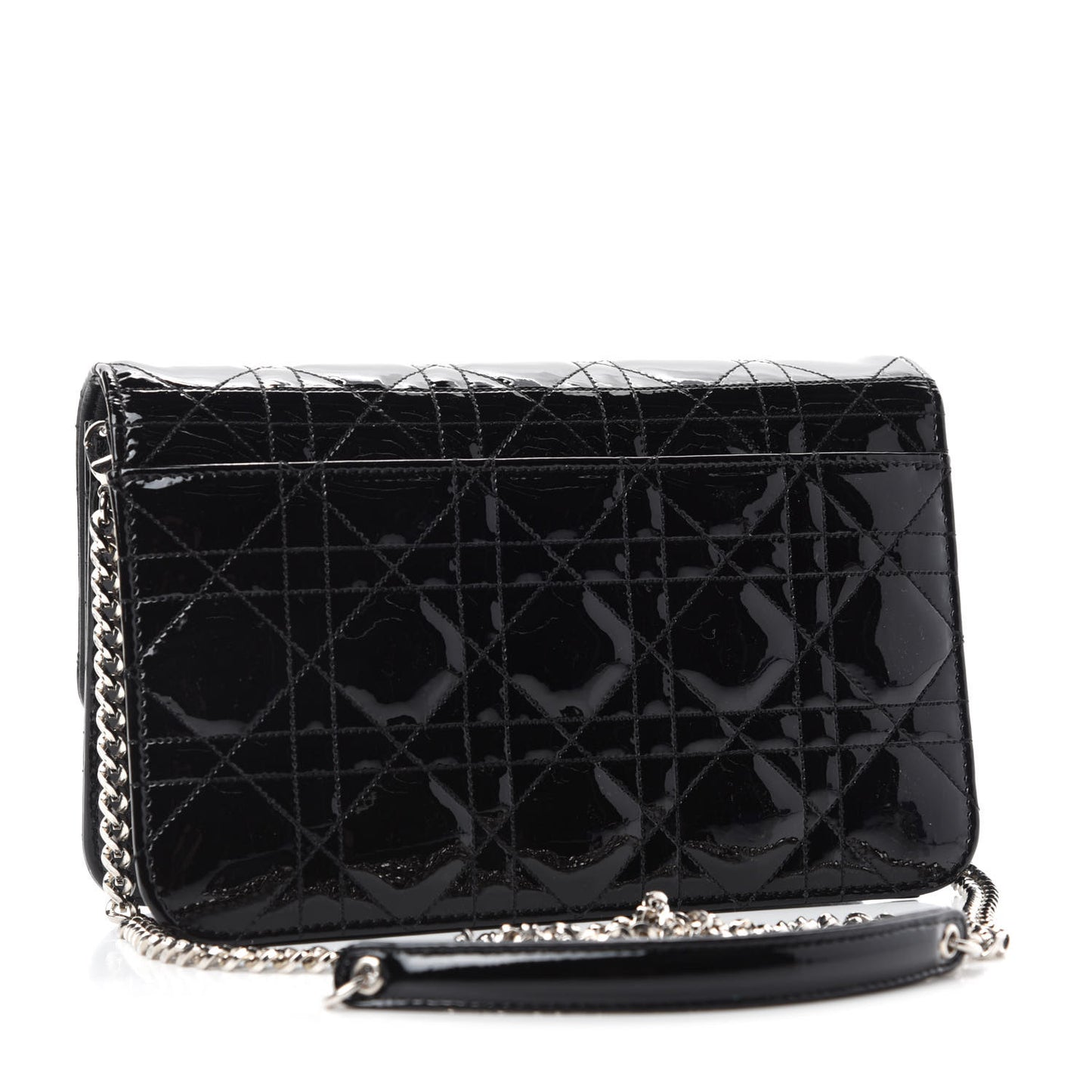 Patent Cannage Miss Dior Promenade Pouch Black