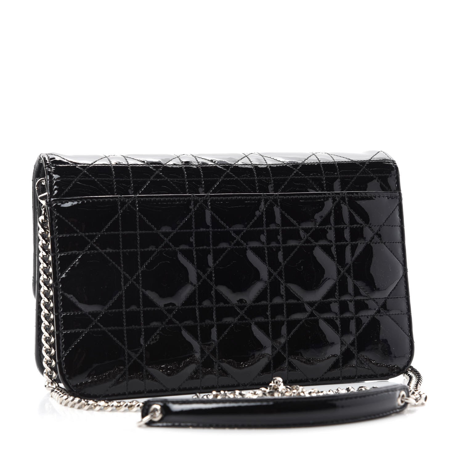 Christian Dior Patent Cannage Miss Dior Promenade Pouch Black 3 of 9