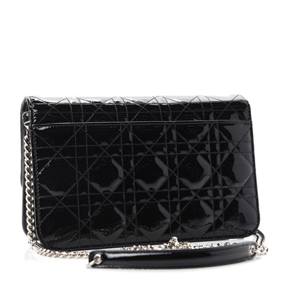 Christian Dior Patent Cannage Miss Dior Promenade Pouch Black 3 of 9