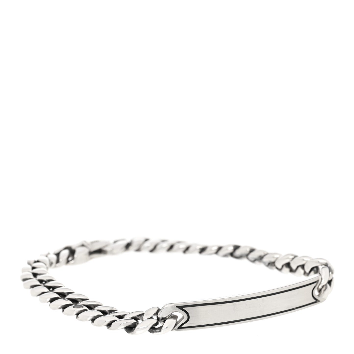 Sterling Silver Micro Curb Chain ID Bracelet