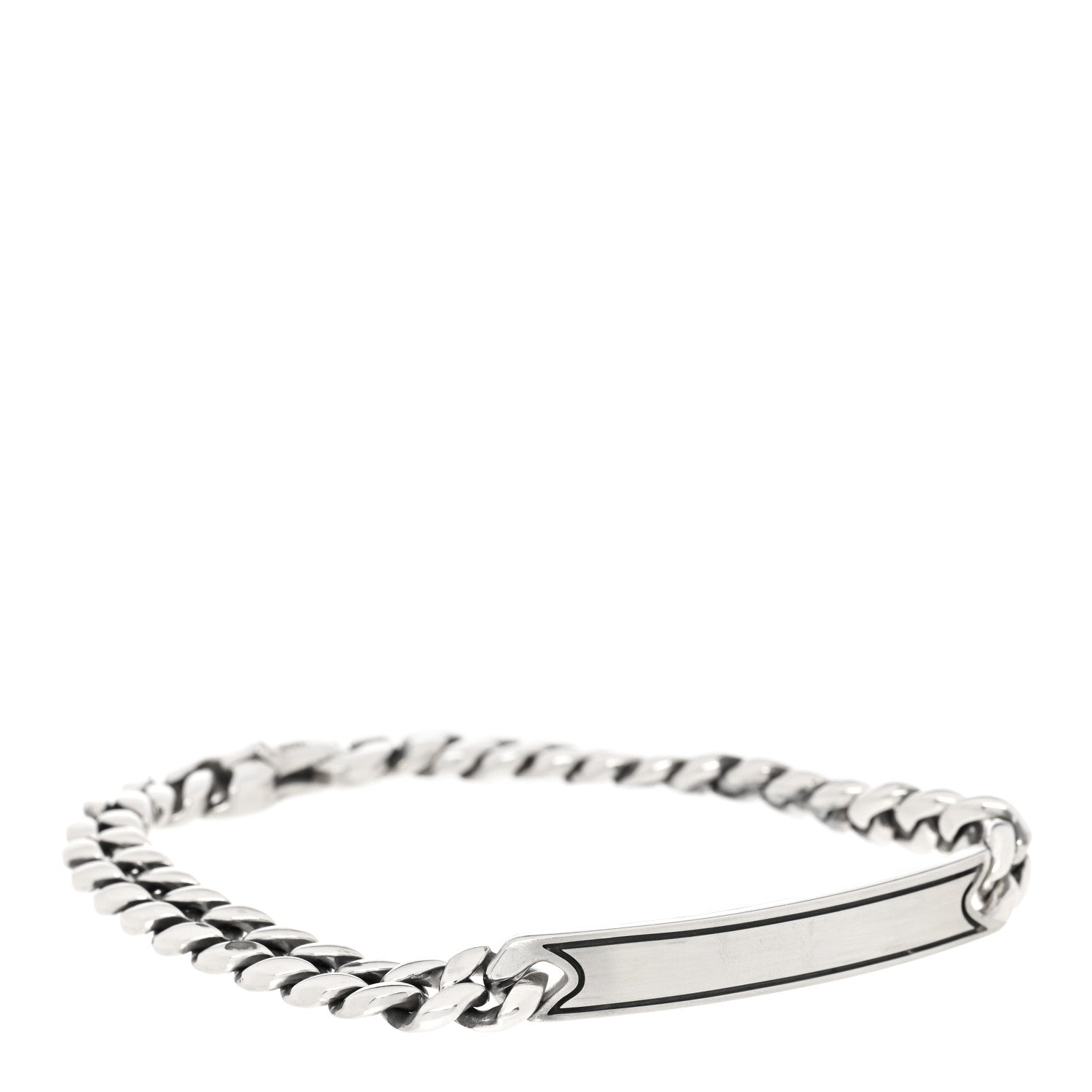 David Yurman Sterling Silver Micro Curb Chain ID Bracelet 3 of 5