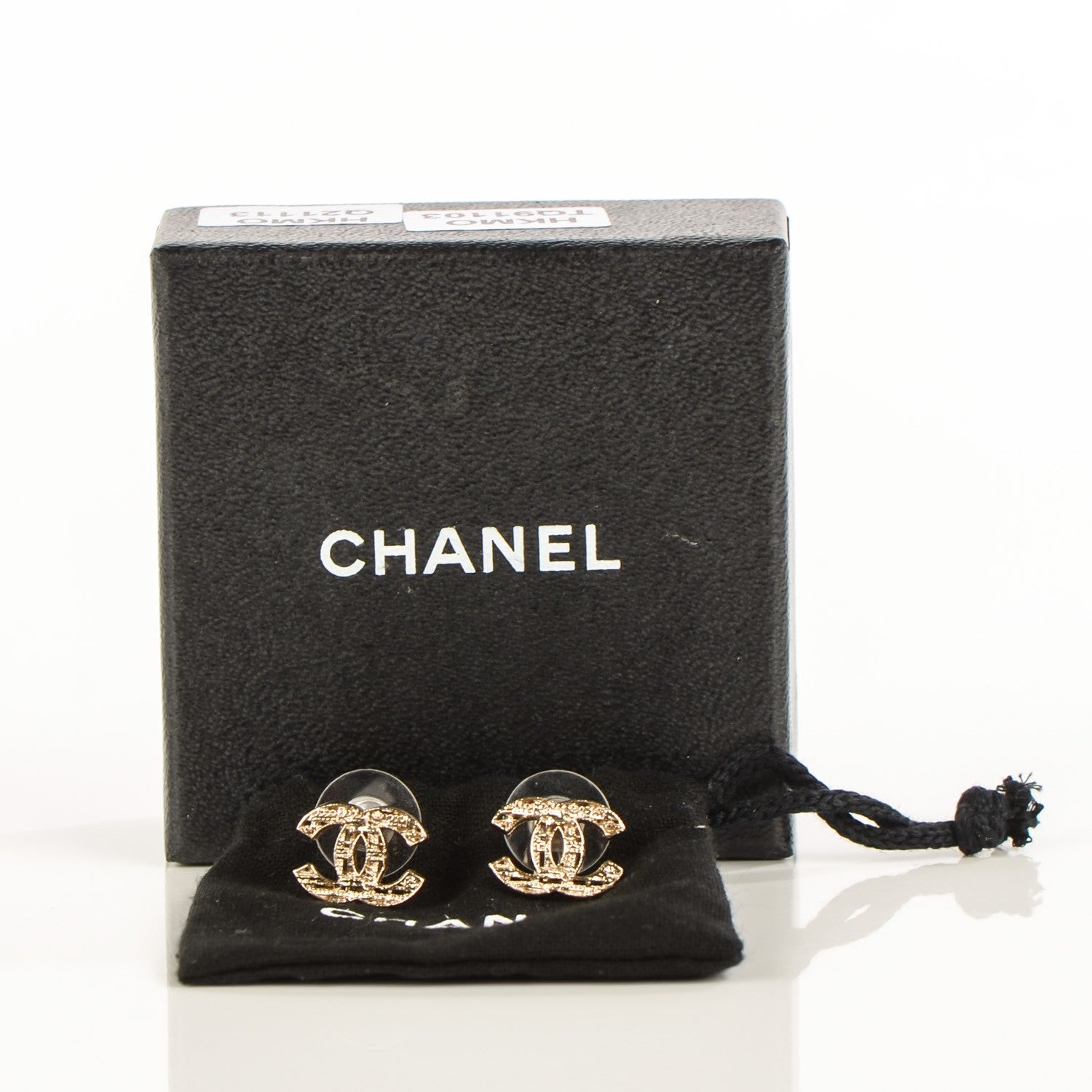 Chanel Tweed Effect CC Earrings Gold 3 of 6