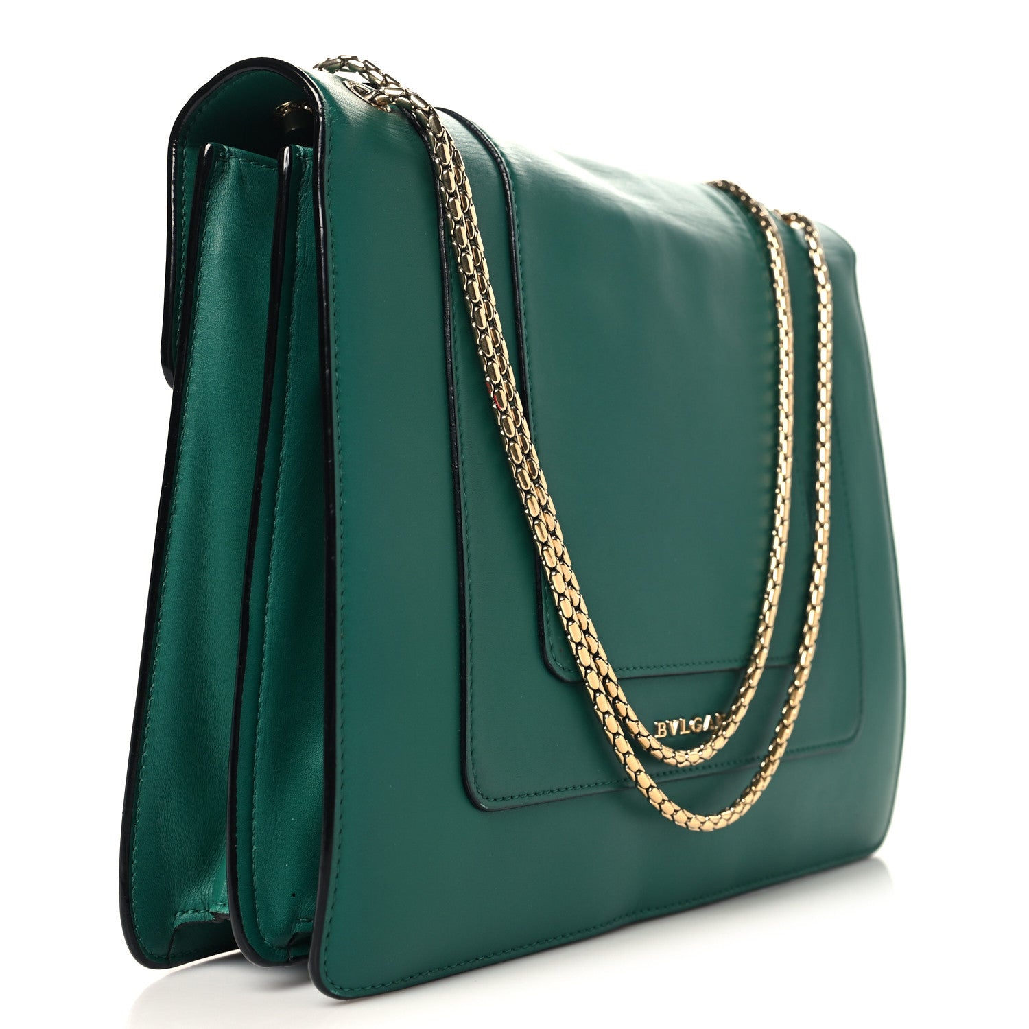 Bulgari Calfskin Serpenti Forever Medium Shoulder Bag Emerald Green 3 of 14