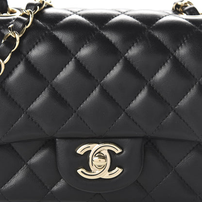 Chanel Lambskin Quilted Mini Square Flap Black 10 of 11