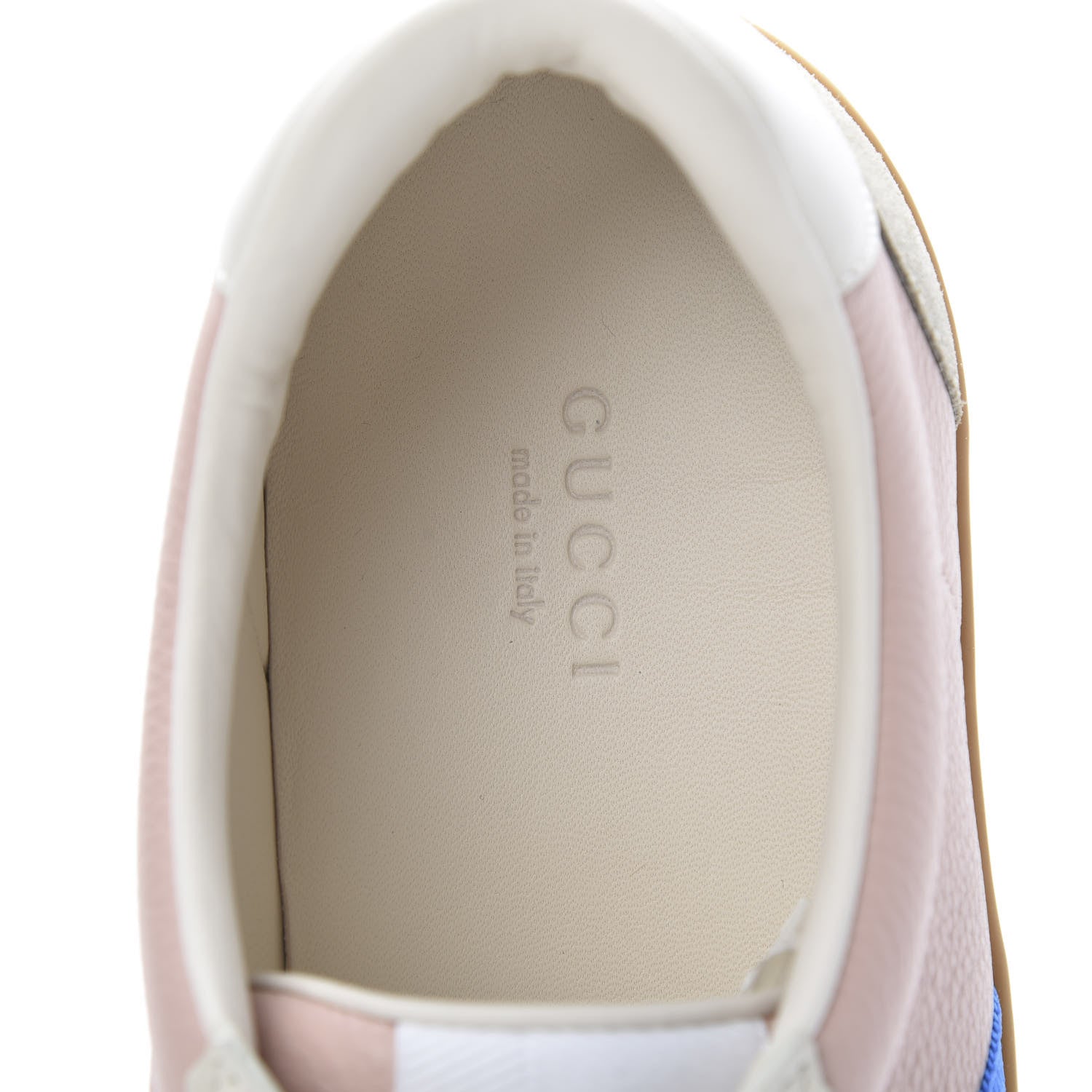 Gucci Calfskin Suede Web Womens G74 Sneakers 40 Oatmeal Soft Rose 7 of 9