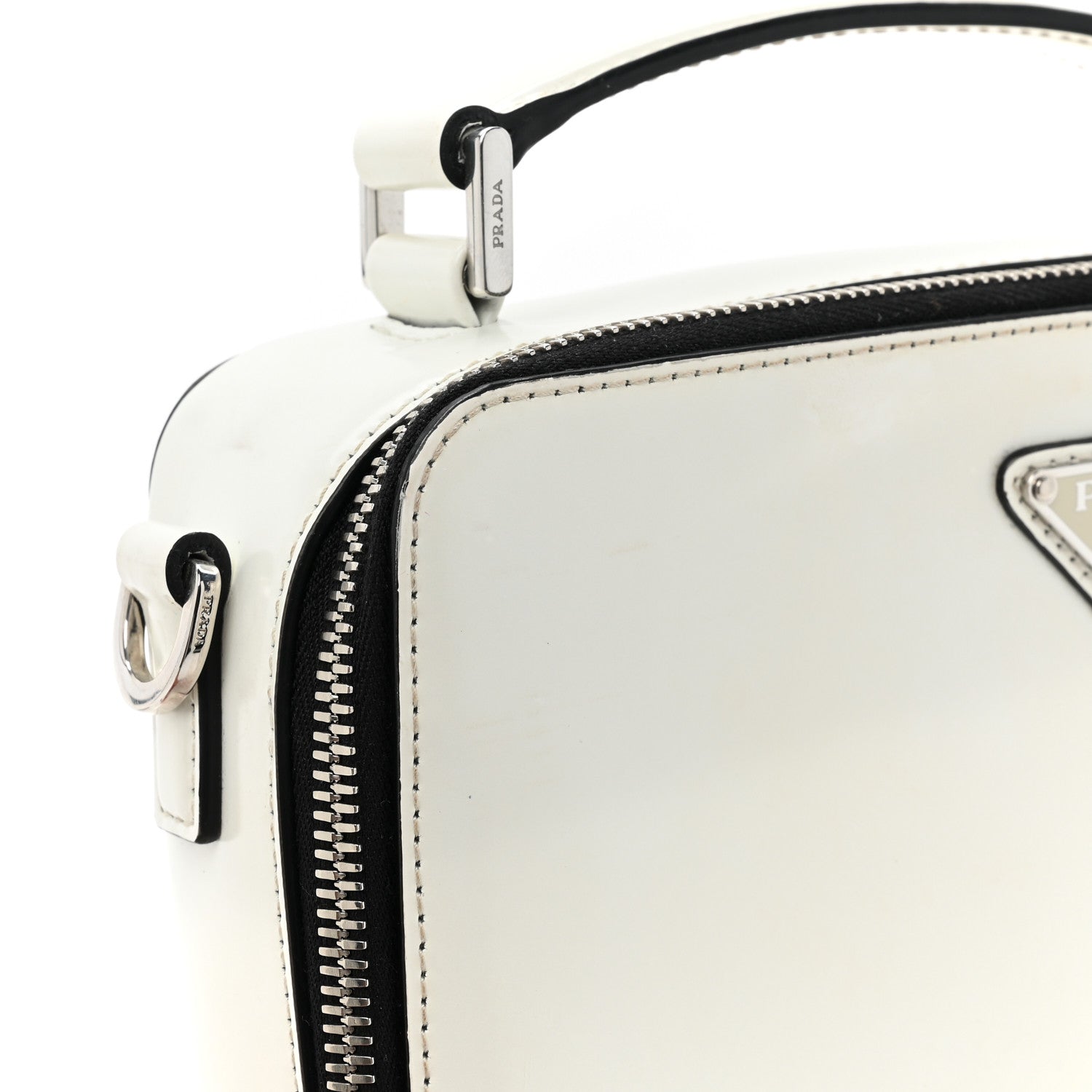 Prada Spazzolato Medium Brique Crossbody Bag White 11 of 11