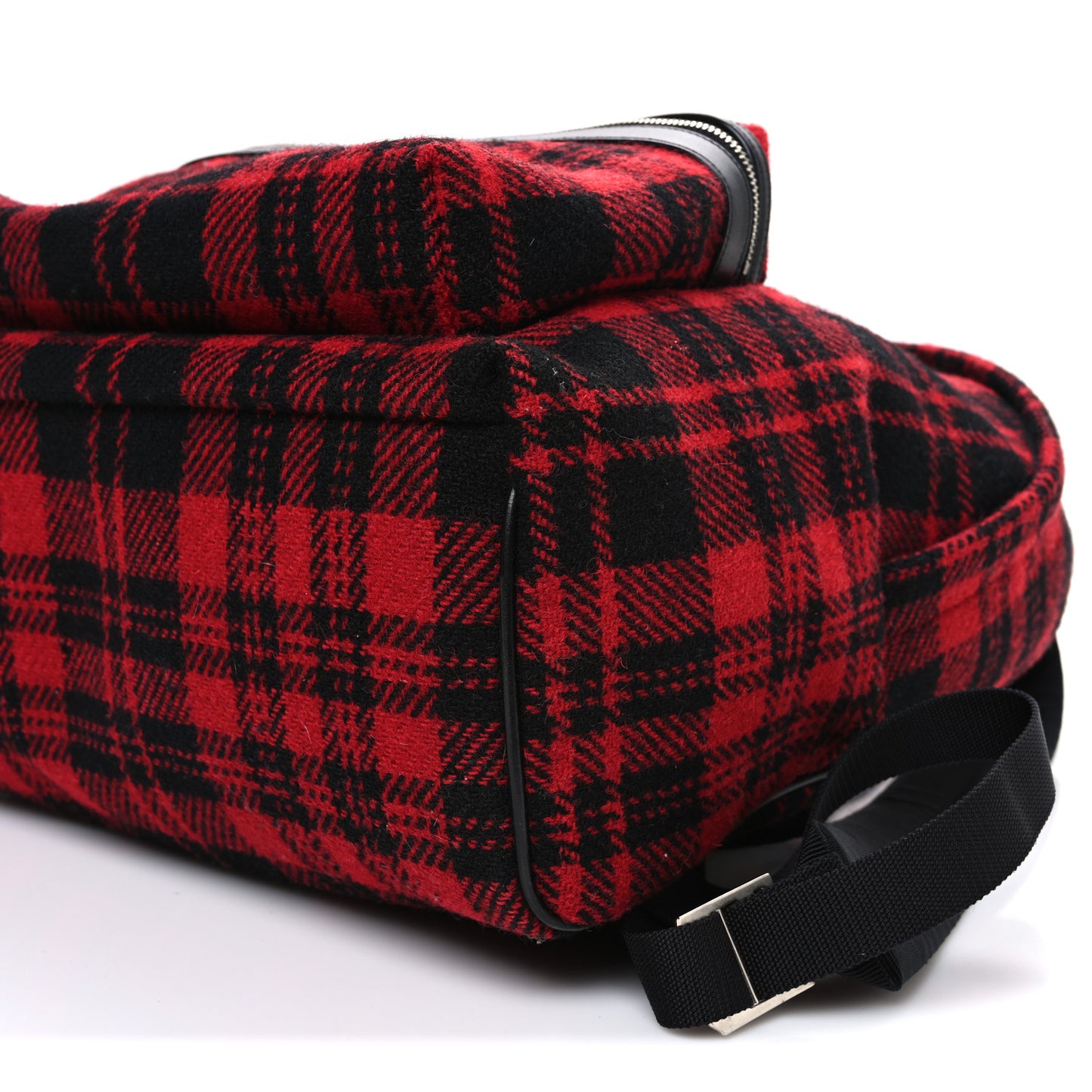 Wool Tartan City Backpack Red Black