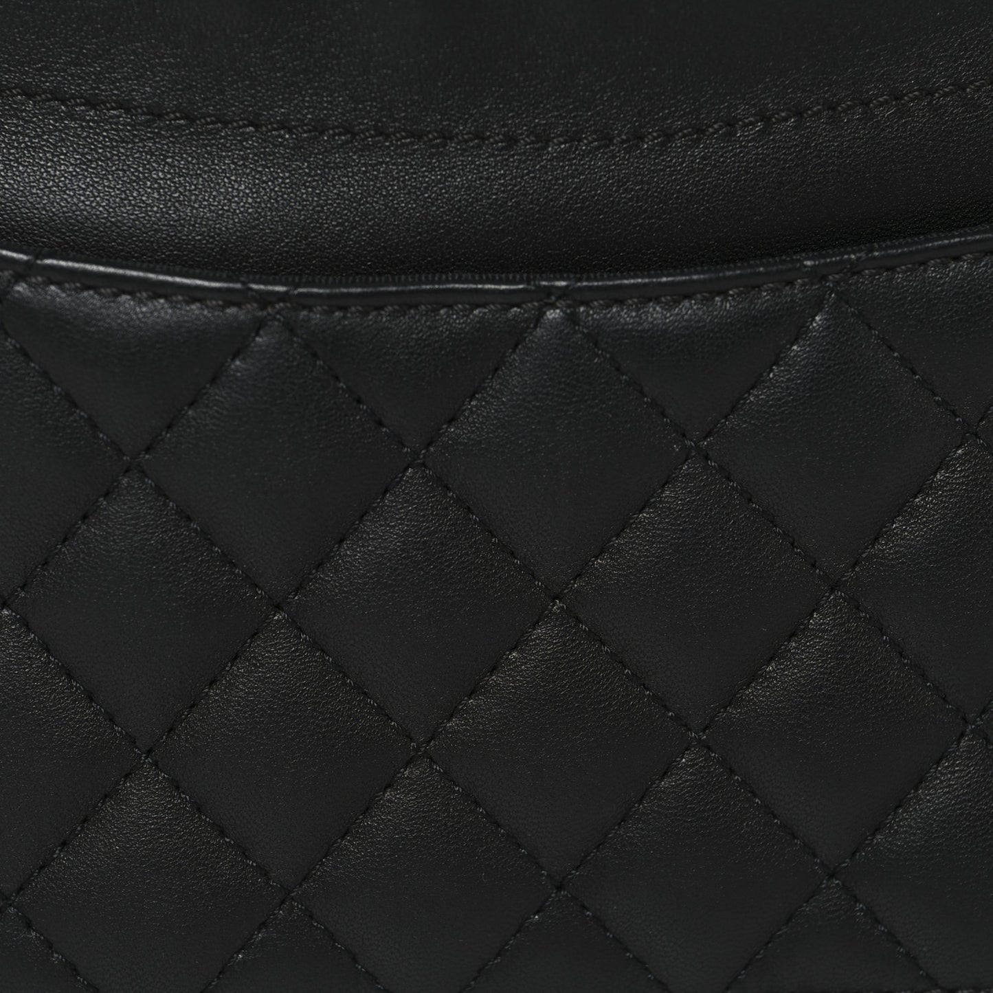 Lambskin Quilted Waist Bag Fanny Pack Black