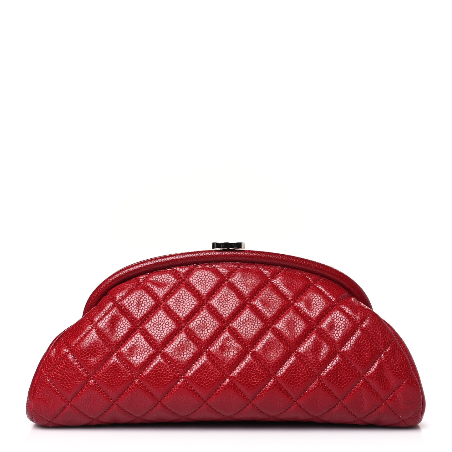 Caviar Quilted Timeless Clutch Red