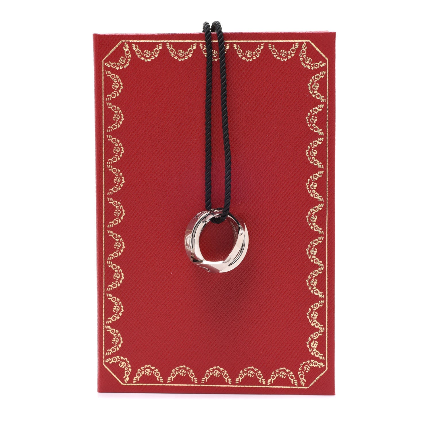 Cartier 18K White Gold Cord 7mm Astro LOVE Pendant Necklace 7 of 7