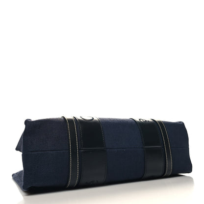Chloe Calfskin Linen Medium Woody Tote Deep Denim 4 of 11
