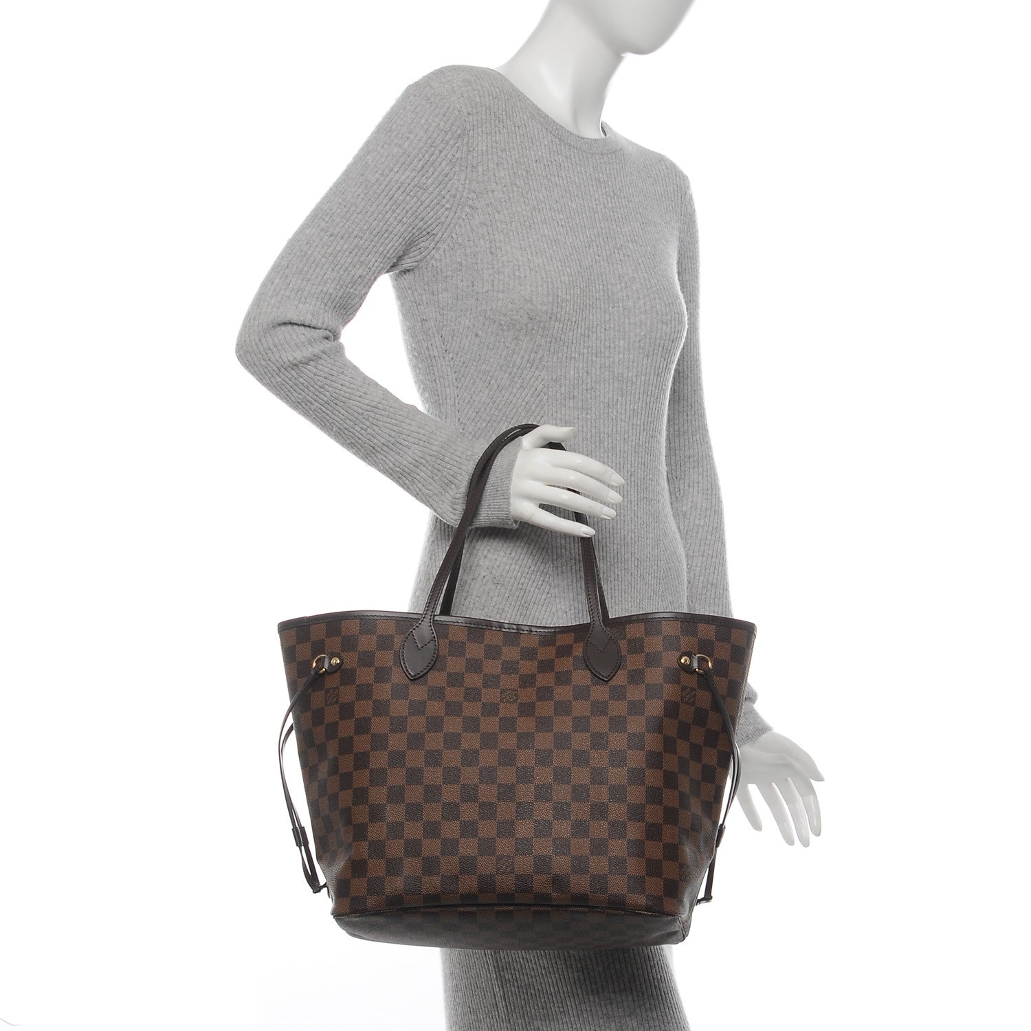 Louis Vuitton Damier Ebene Neo Neverfull MM Rose Ballerine 2 of 10