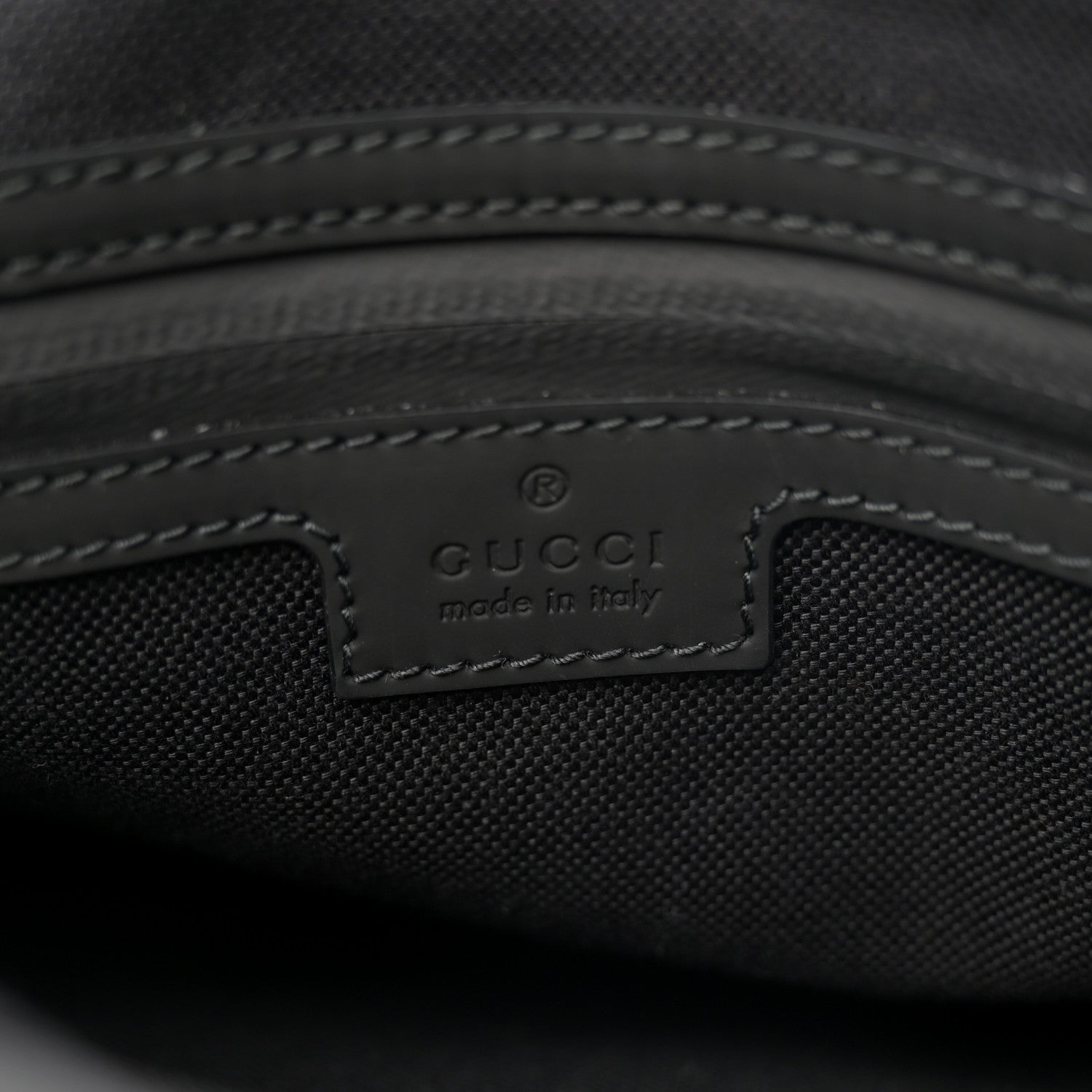 Gucci Calfskin Rubber Effect Tall Convertible Tote Black 6 of 10