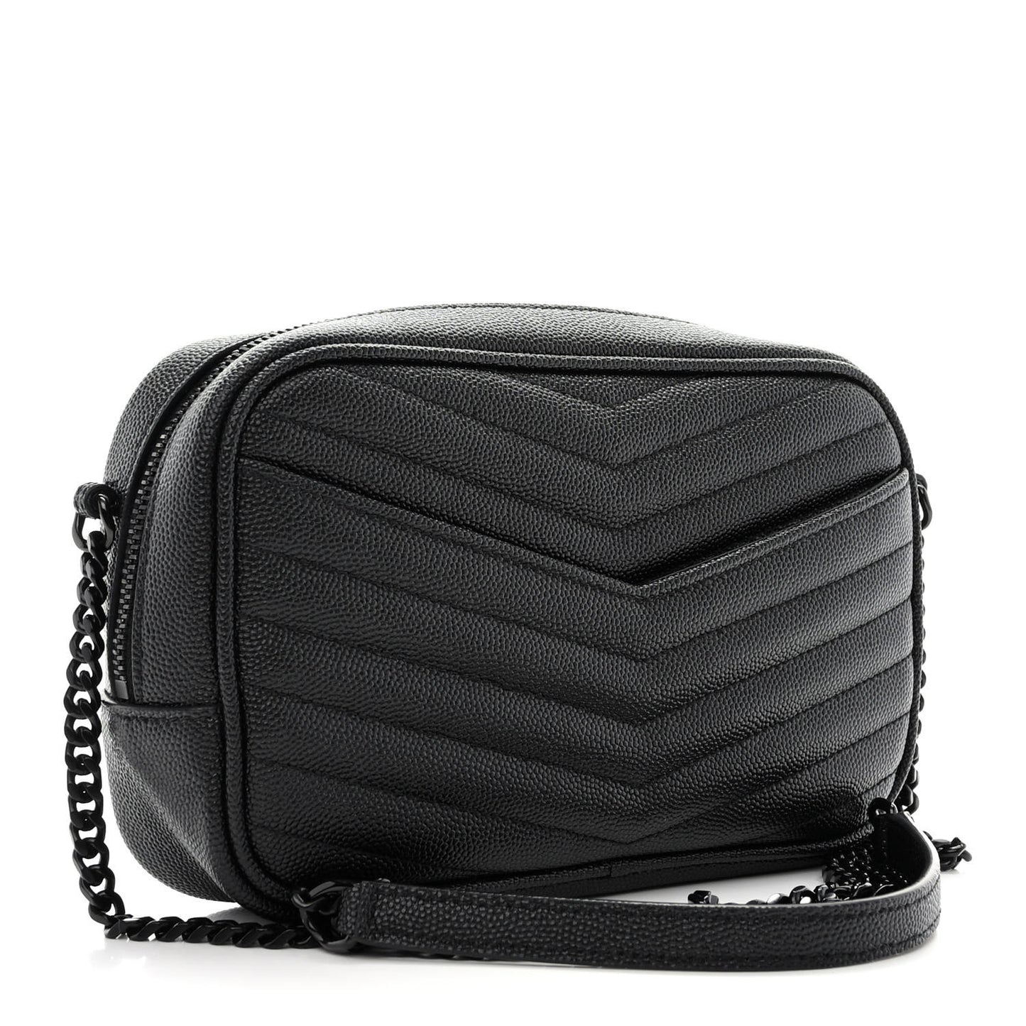 Grain De Poudre Matelasse Monochrome Monogram Mini Lou Camera Bag Black