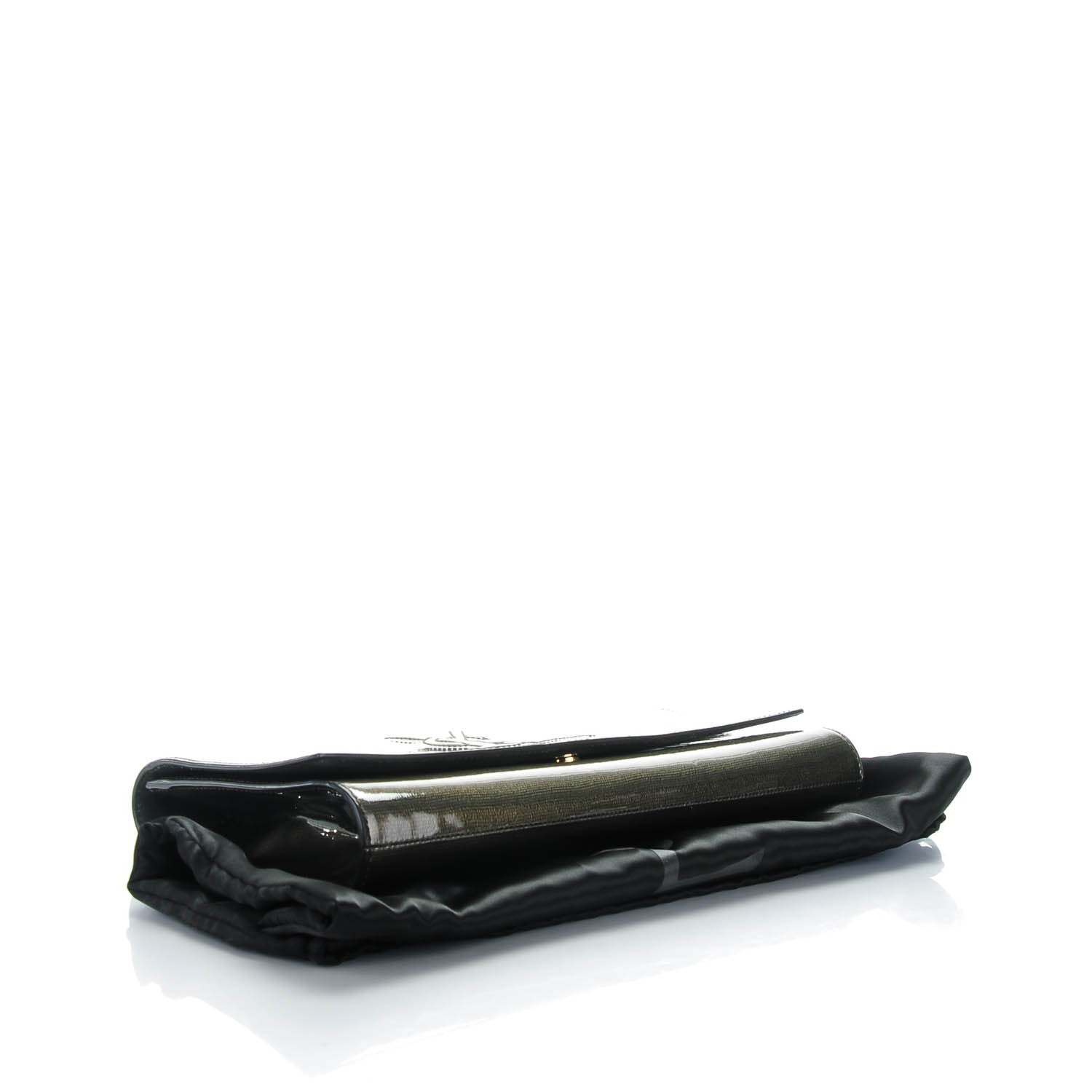 Saint Laurent Patent Large Belle De Jour Clutch Green 4 of 7