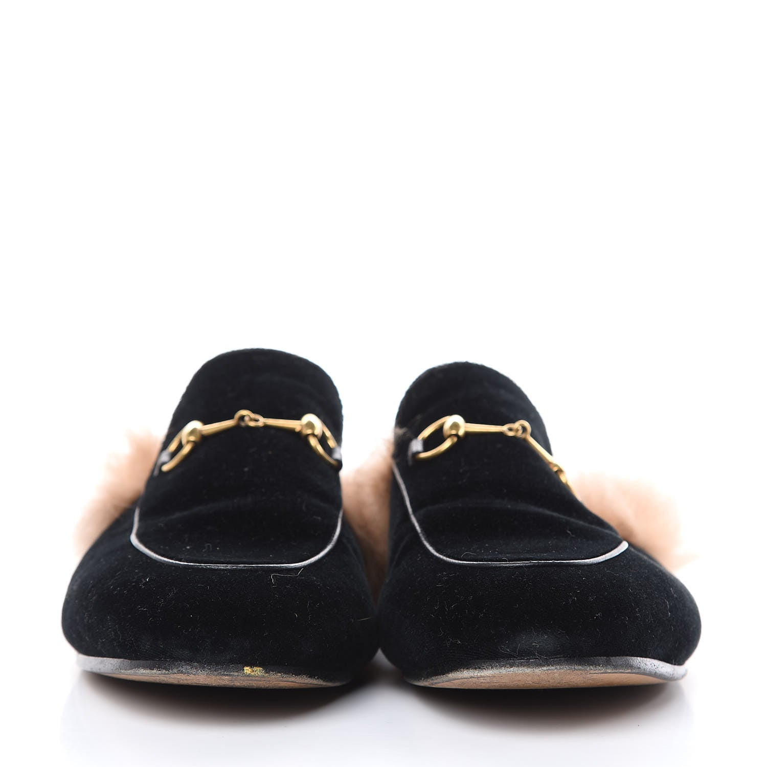 Gucci Velvet Fur Womens Princetown Slippers 41 Black 2 of 9